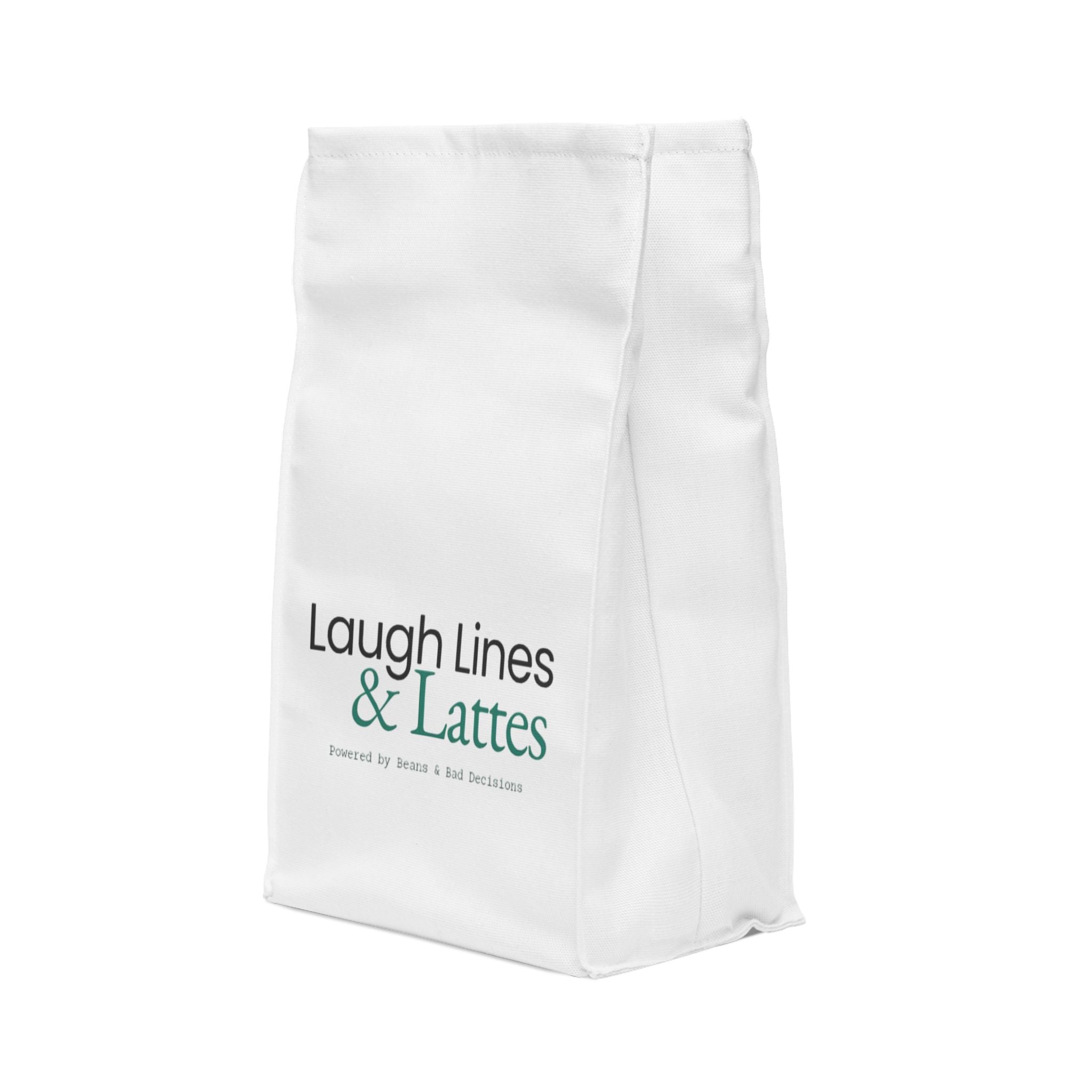 Funny Lunch Bag - Laugh Lines & Lattes, Eco-Friendly, Gift for Coffee Lovers, School Lunch