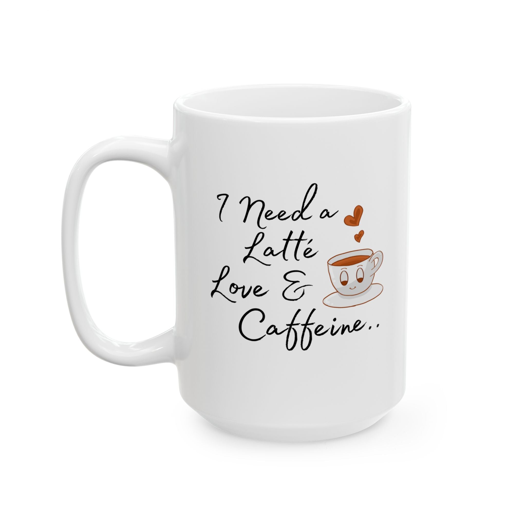 Latté Lover's Ceramic Mug, Gift for Friends, Funny Mug, Love for Caffeine, Personalized Drinkware, Perfect for Every Occasion!
