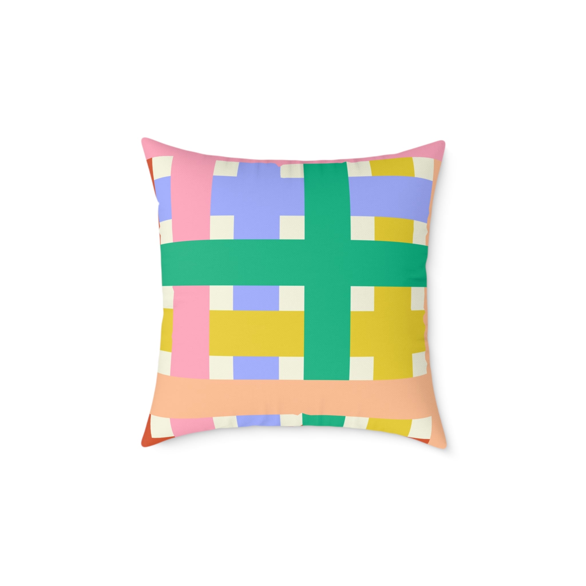 Colorful Square Poly Canvas Pillow