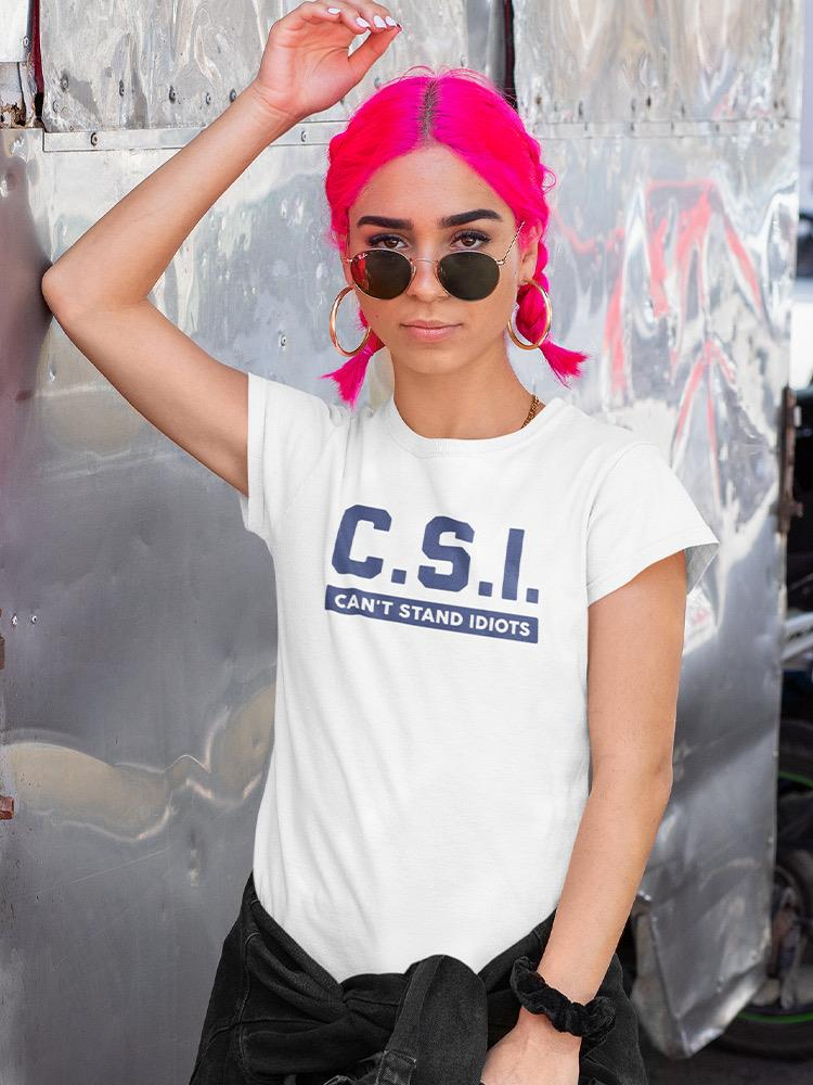 Woman wearing a funny quote tee