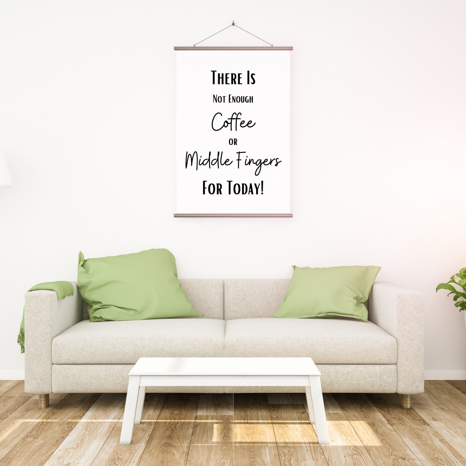 Large White Sarcastic Quote Canvas Wall Art