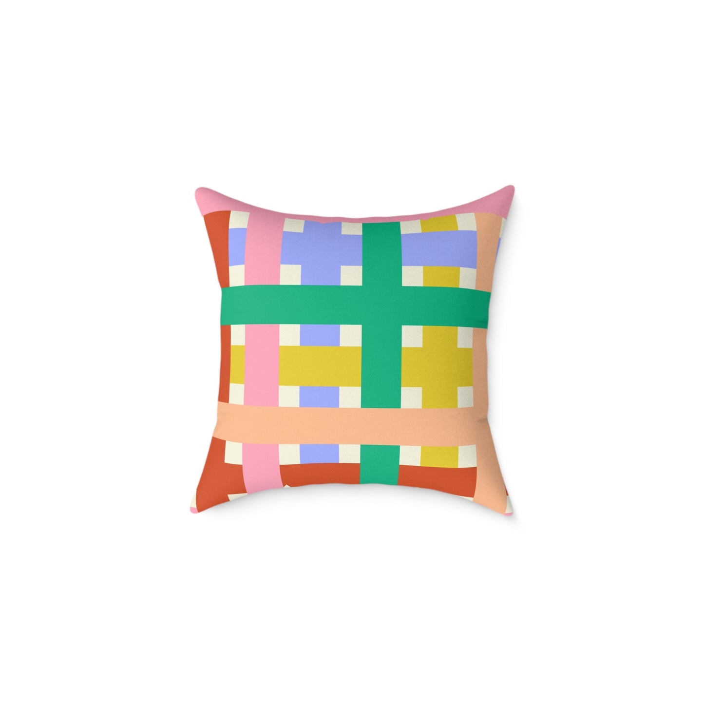Colorful Square Poly Canvas Pillow