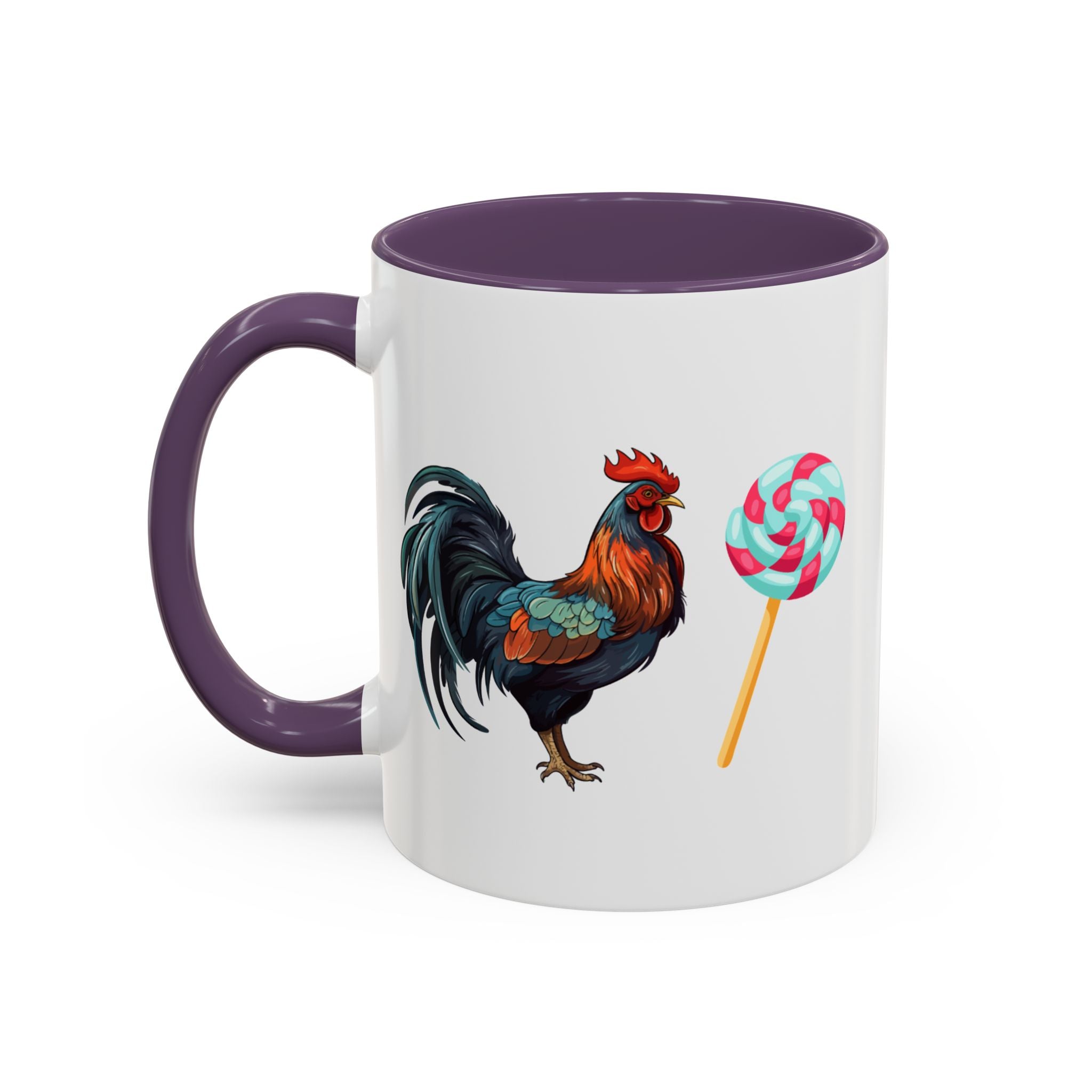 Colorful Rooster Sucker Coffee Mug, Sweet Gift for Candy Lovers, Fun Kitchen Décor