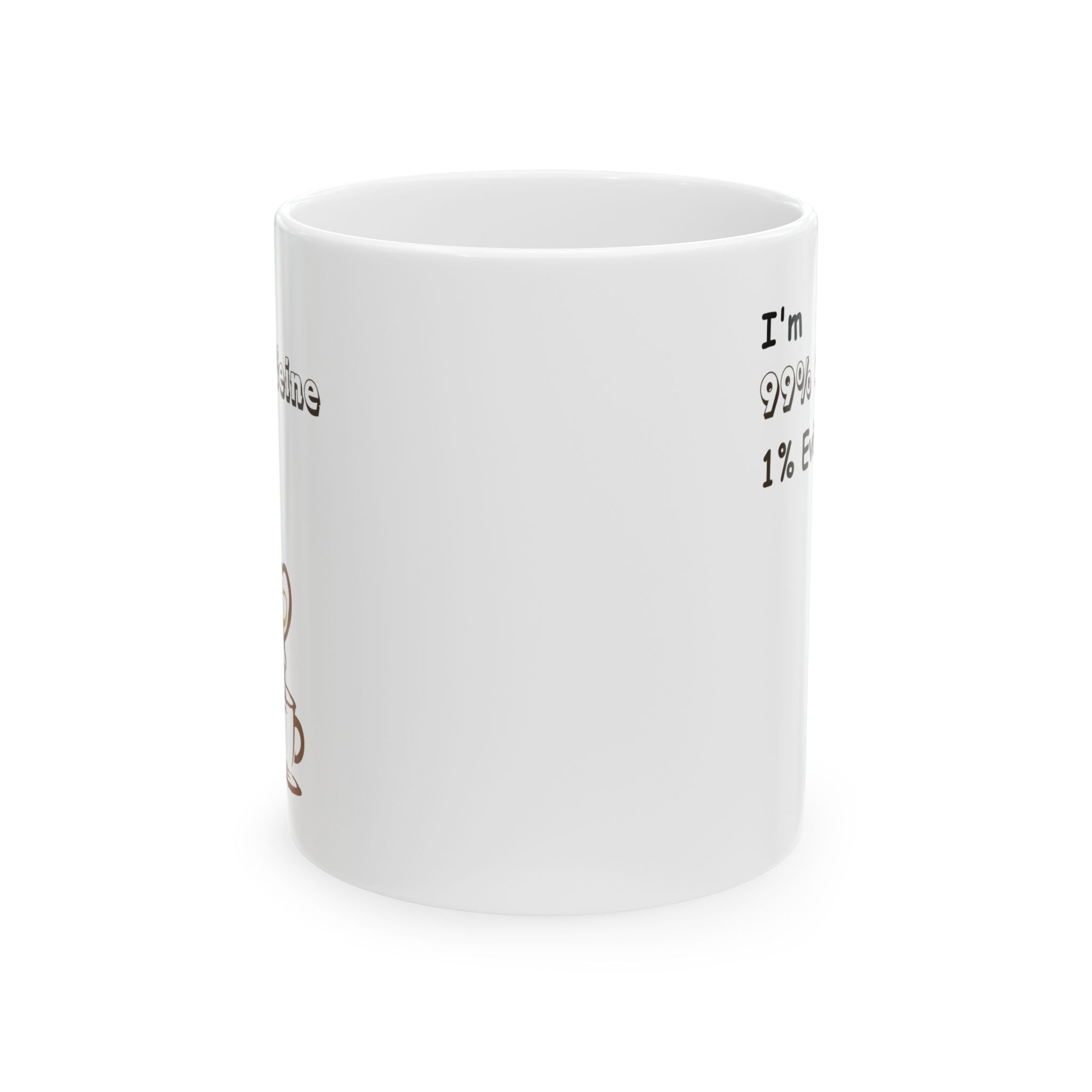 Taza de cerámica: Divertida taza con un 99 % de café y un 1 % de maldad para amantes del café, regalo para fanáticos de las comedias, inauguración de la casa, cumpleaños, humor de oficina.