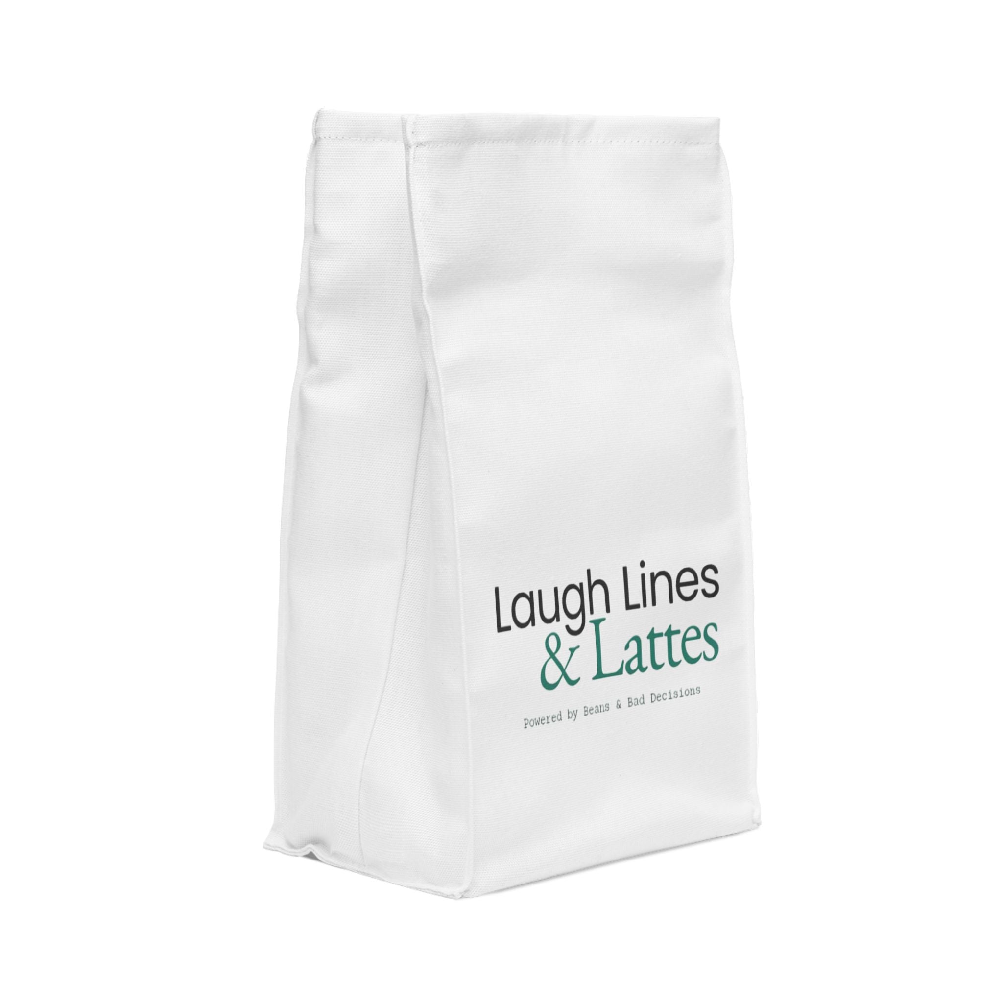Funny Lunch Bag - Laugh Lines & Lattes, Eco-Friendly, Gift for Coffee Lovers, School Lunch