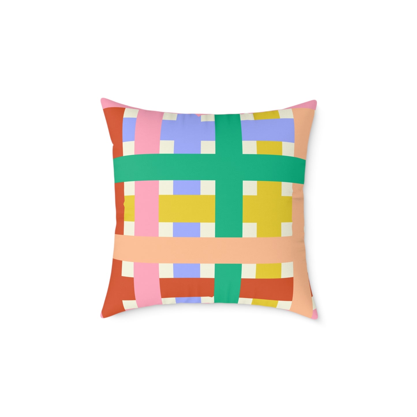 Colorful Square Poly Canvas Pillow