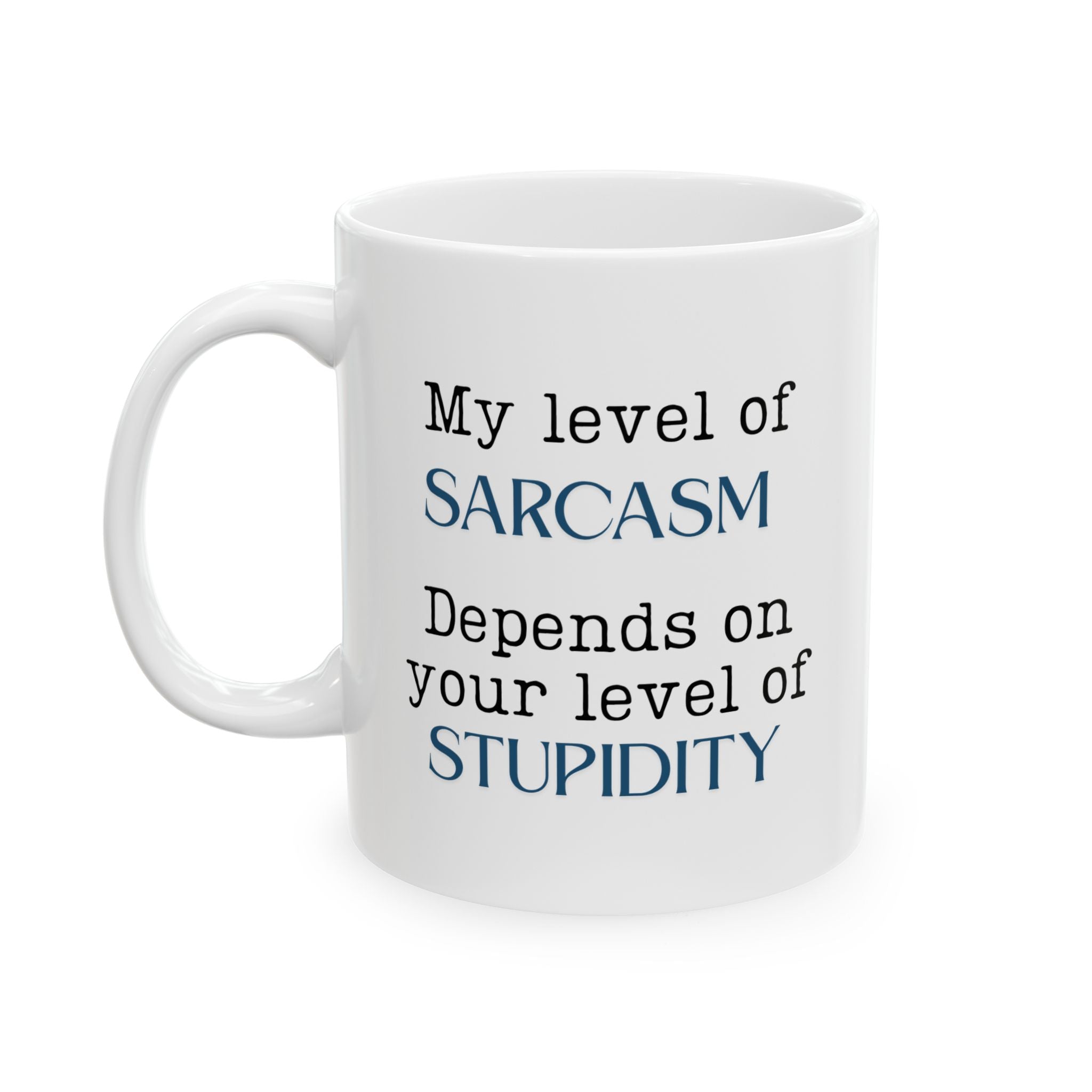 Taza con mi nivel de sarcasmo, regalo de taza de café humorístico