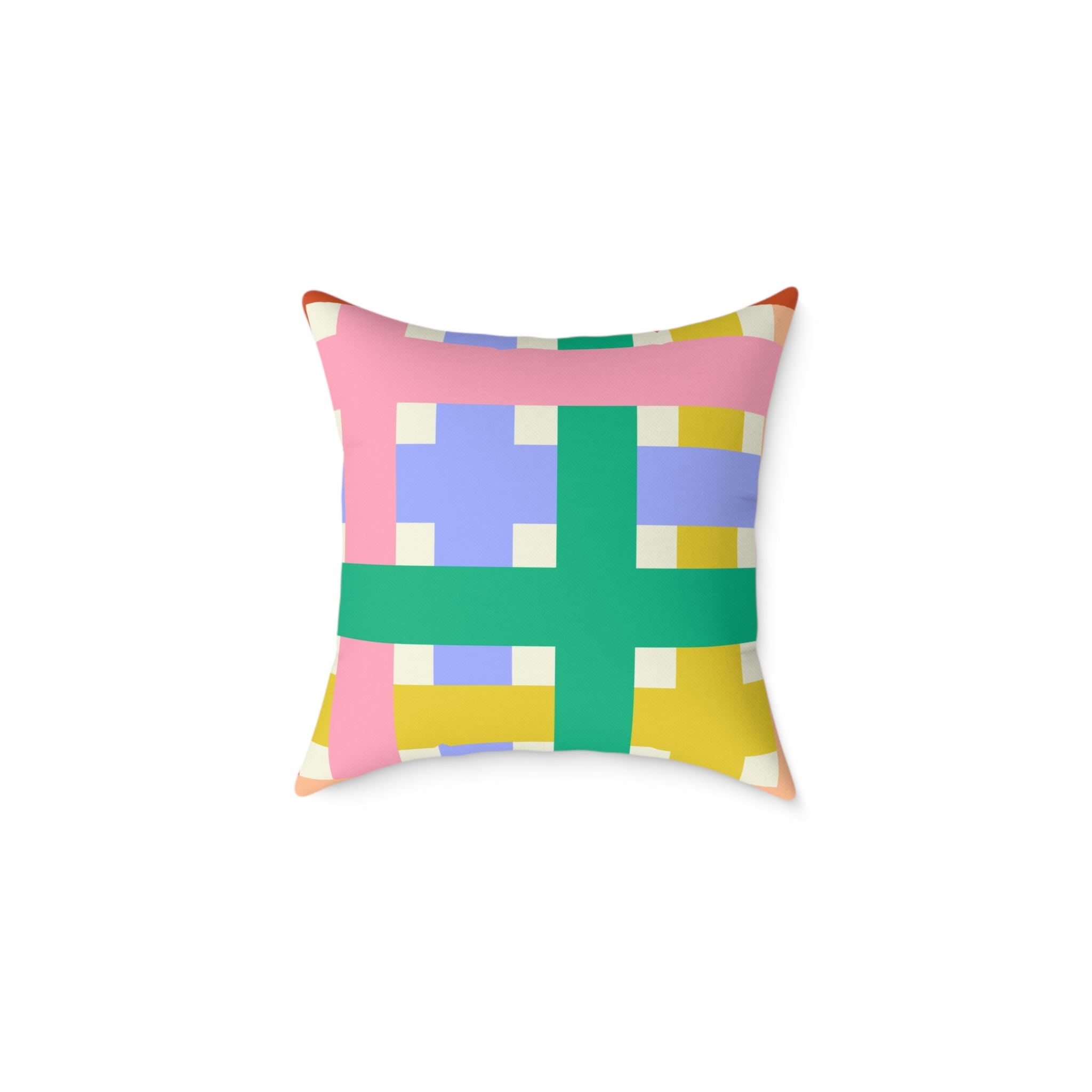 Colorful Square Poly Canvas Pillow