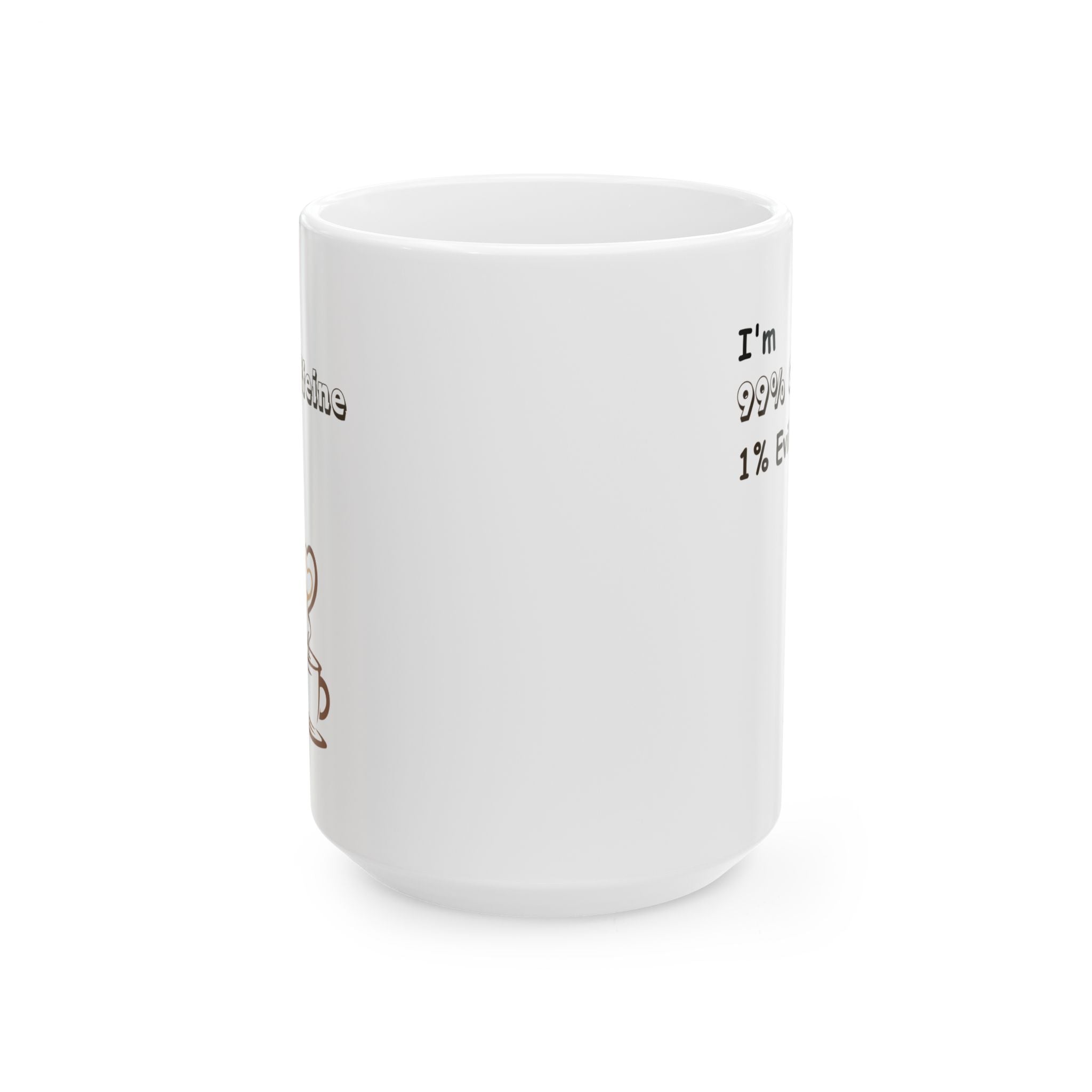 Taza de cerámica: Divertida taza con un 99 % de café y un 1 % de maldad para amantes del café, regalo para fanáticos de las comedias, inauguración de la casa, cumpleaños, humor de oficina.