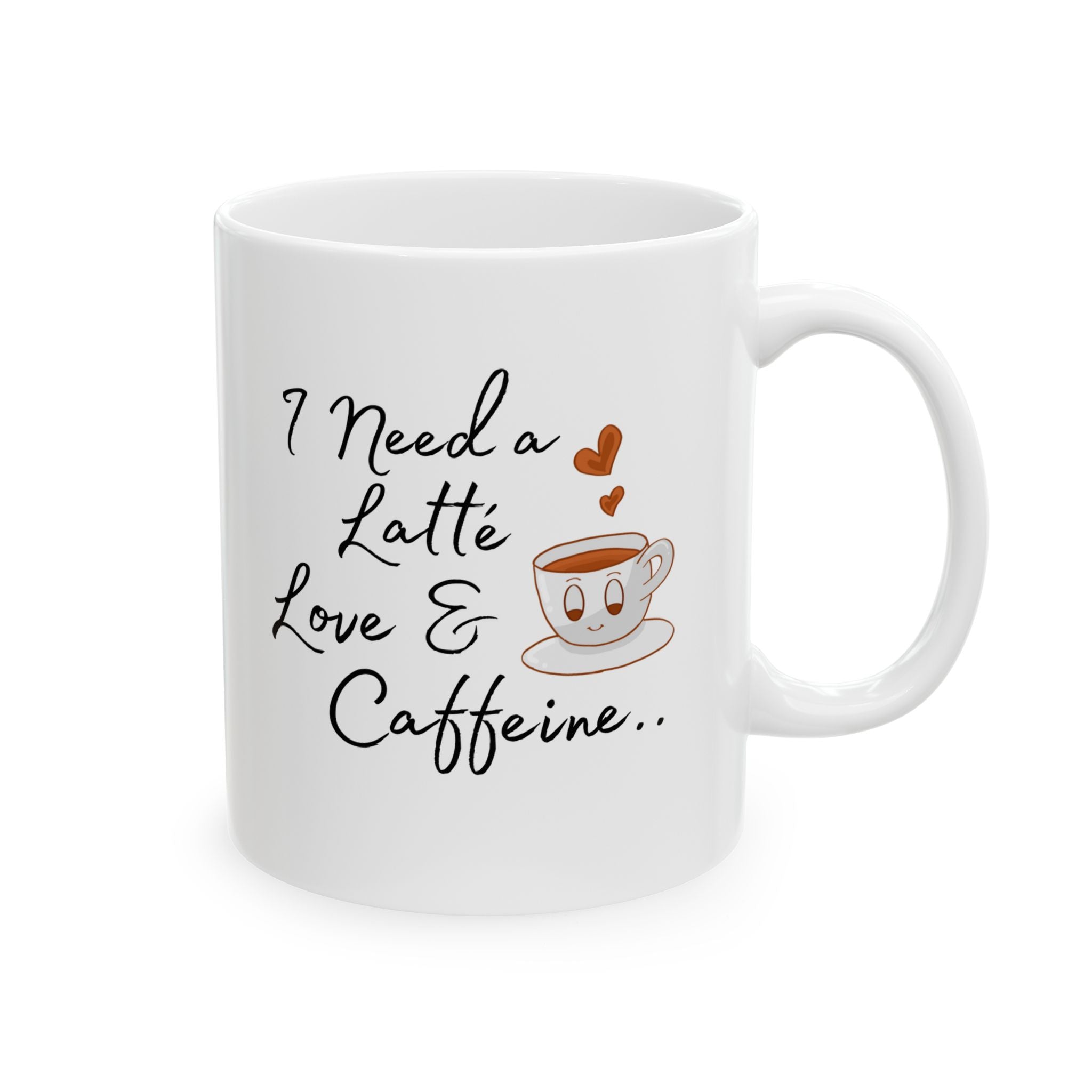 Latté Lover's Ceramic Mug, Gift for Friends, Funny Mug, Love for Caffeine, Personalized Drinkware, Perfect for Every Occasion!