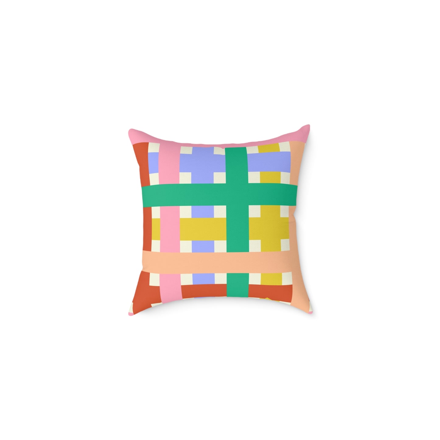 Colorful Square Poly Canvas Pillow