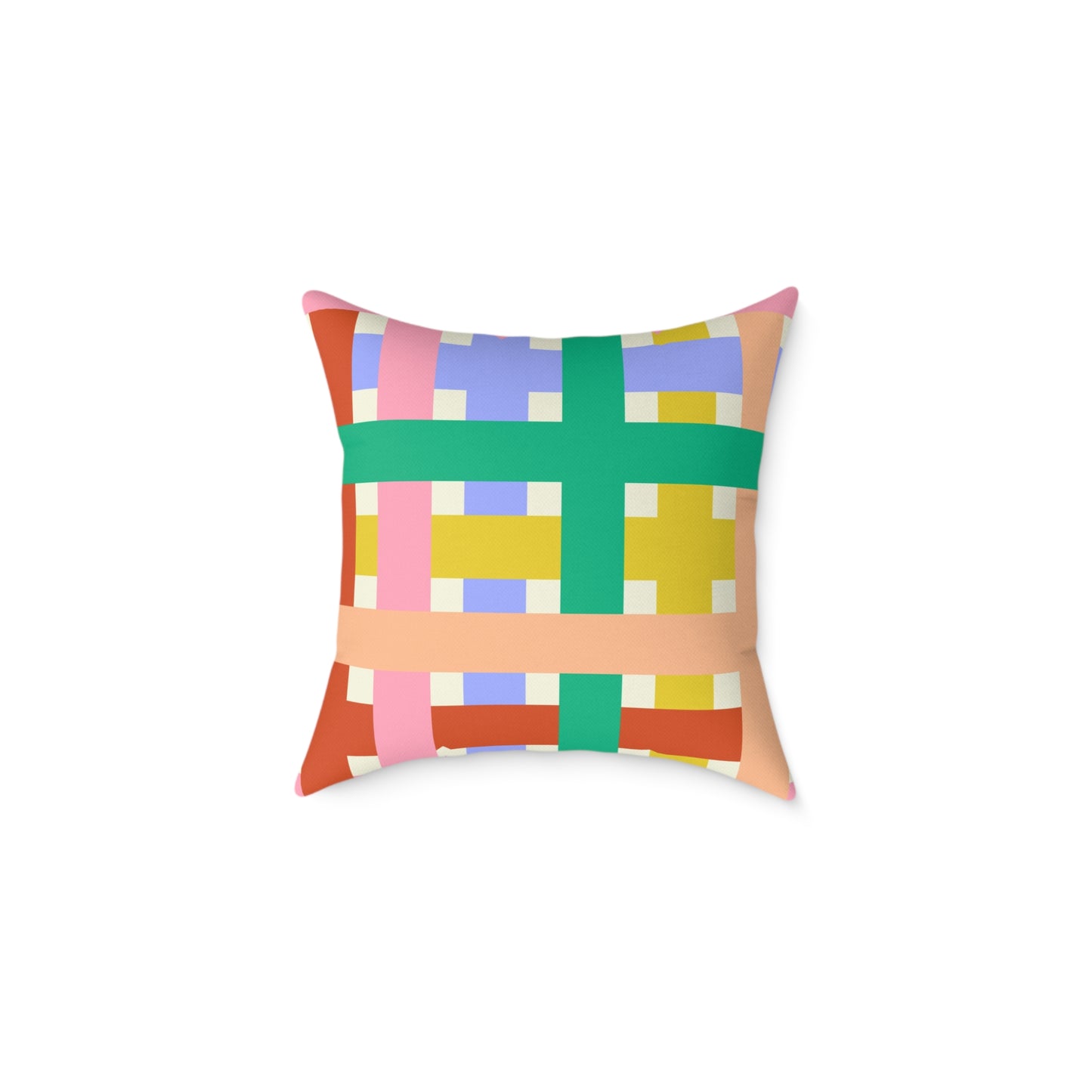 Colorful Square Poly Canvas Pillow