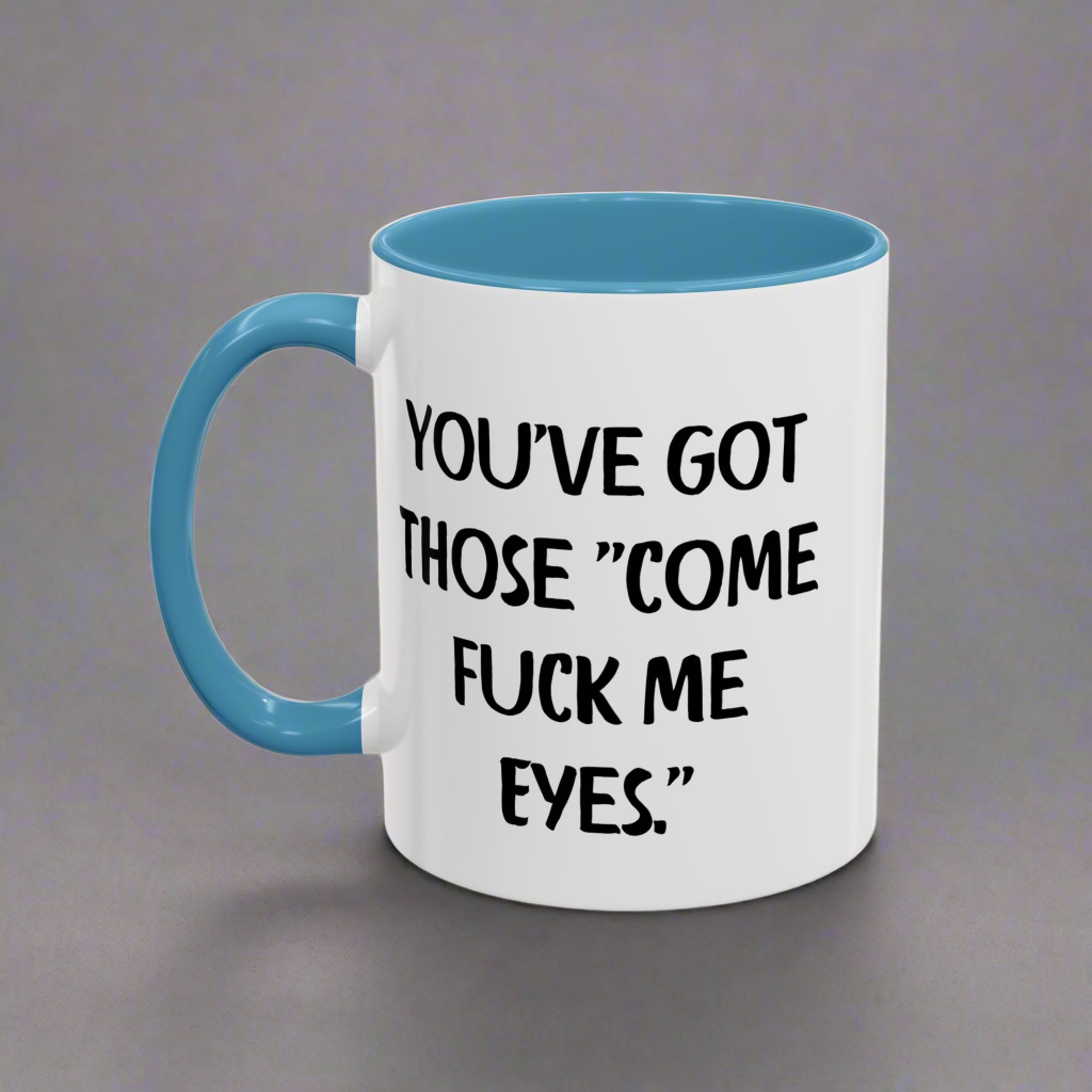 Funny Quote Mug for Coffee Enthusiasts, 11oz blue and white ceramic coffee cup