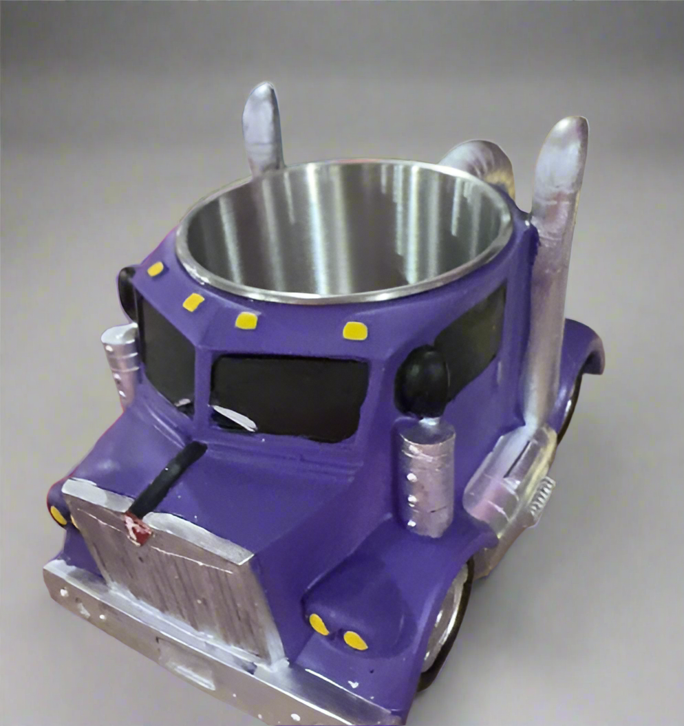 Purple Semi-Truck Coffee Mug for Coffee Lovers and truck drivers