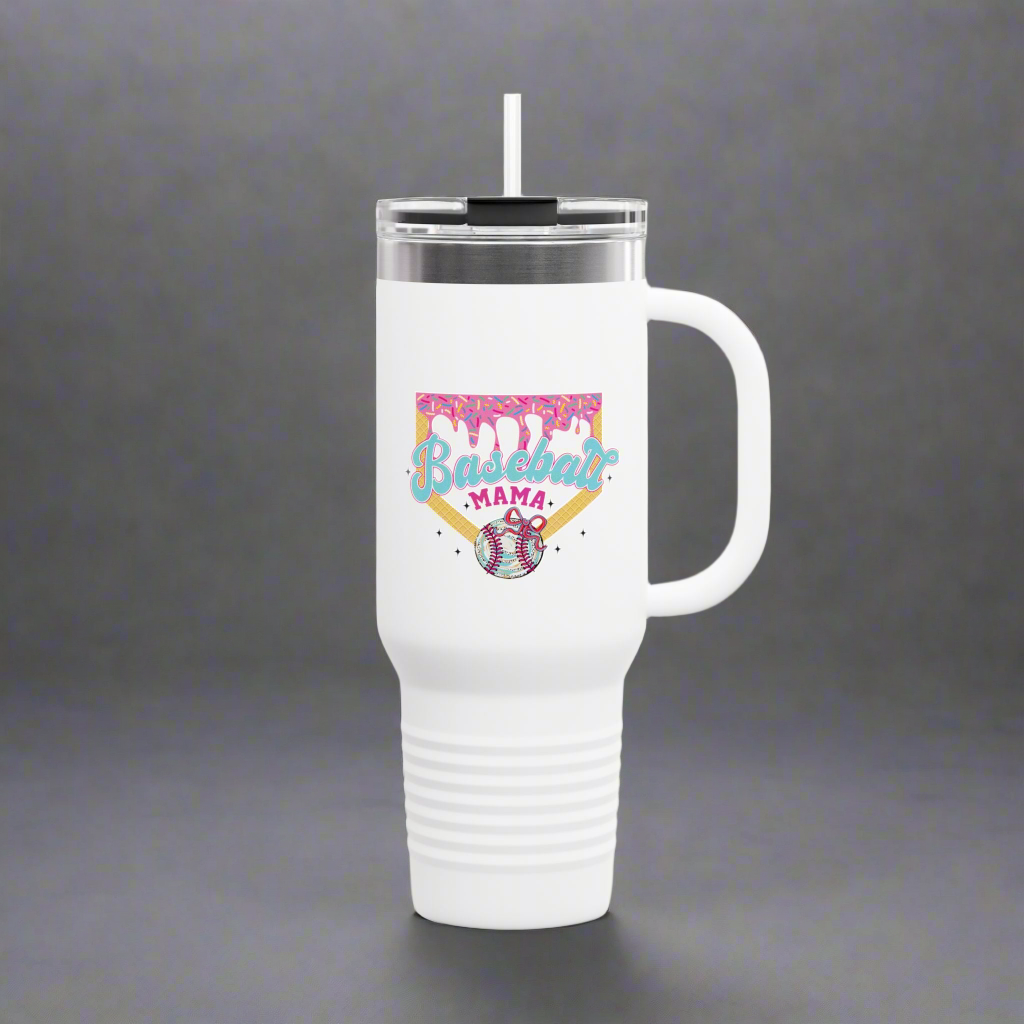 Baseball Mama Insulated Travel Mug - 40oz Stainless Steel Tumbler