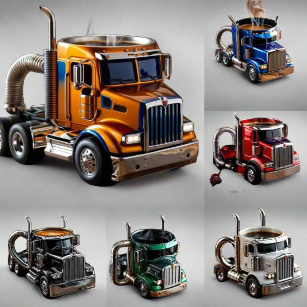 Durable Semi-Truck Coffee Mugs For Coffee Enthusiasts and truck drivers