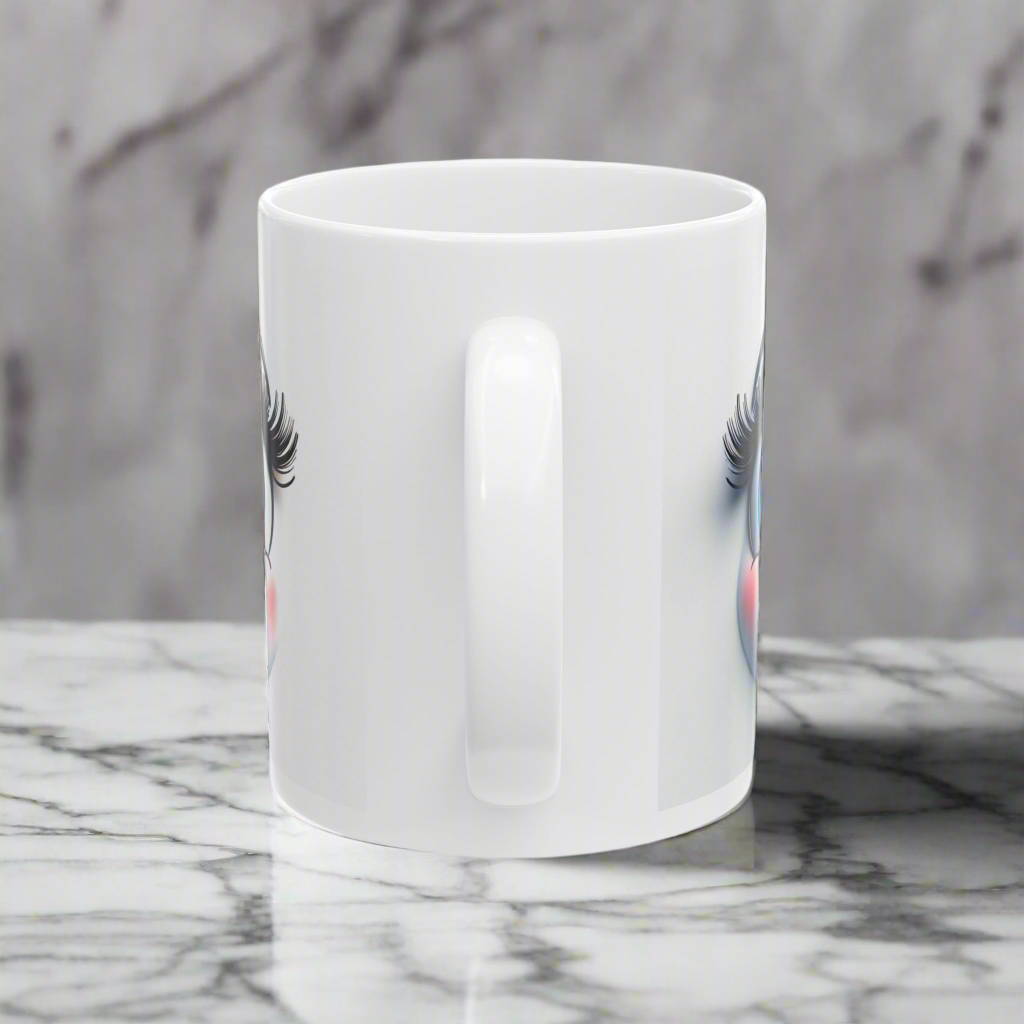 Printify Quirky Collectible Mug with Happy Face Design - Laugh Lines & Lattes