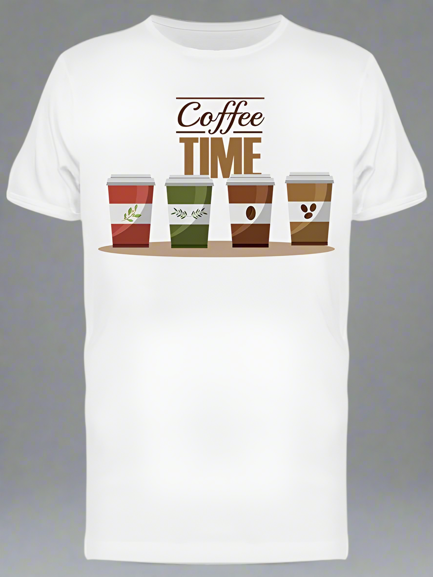 White Cotton Unisex Tee with Coffee Quote for Coffee