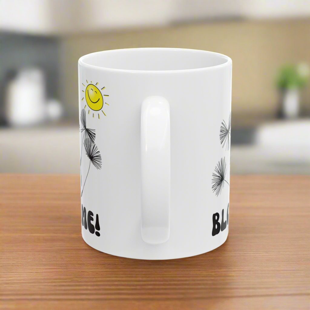 Funny Coffee Mug, 'Blow Me' with Dandelions