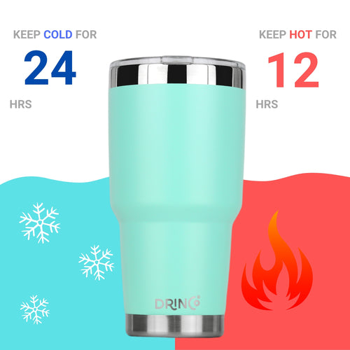 Insulated Travel Mug, 30oz Teal Tumbler with Straw