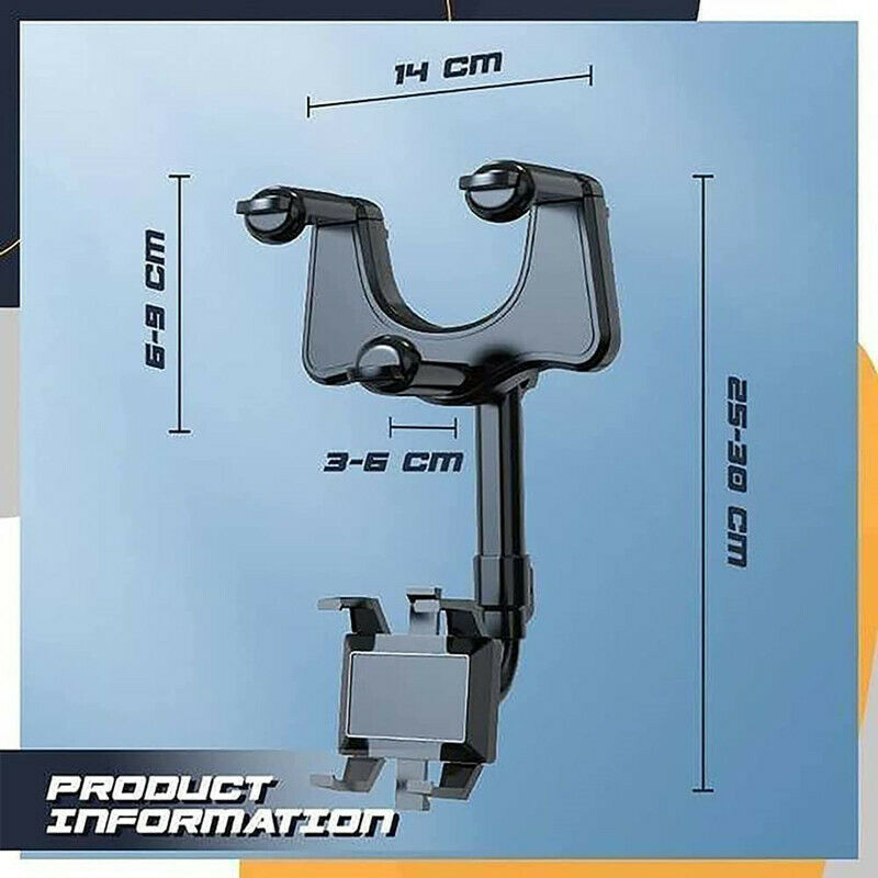 Black clamp with measurement details on a blue background