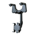 Black adjustable phone holder on a white background
