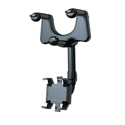 Black adjustable phone holder on a white background