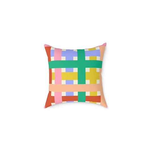Colorful Square Poly Canvas Pillow