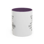 White mug with purple interior on a white background