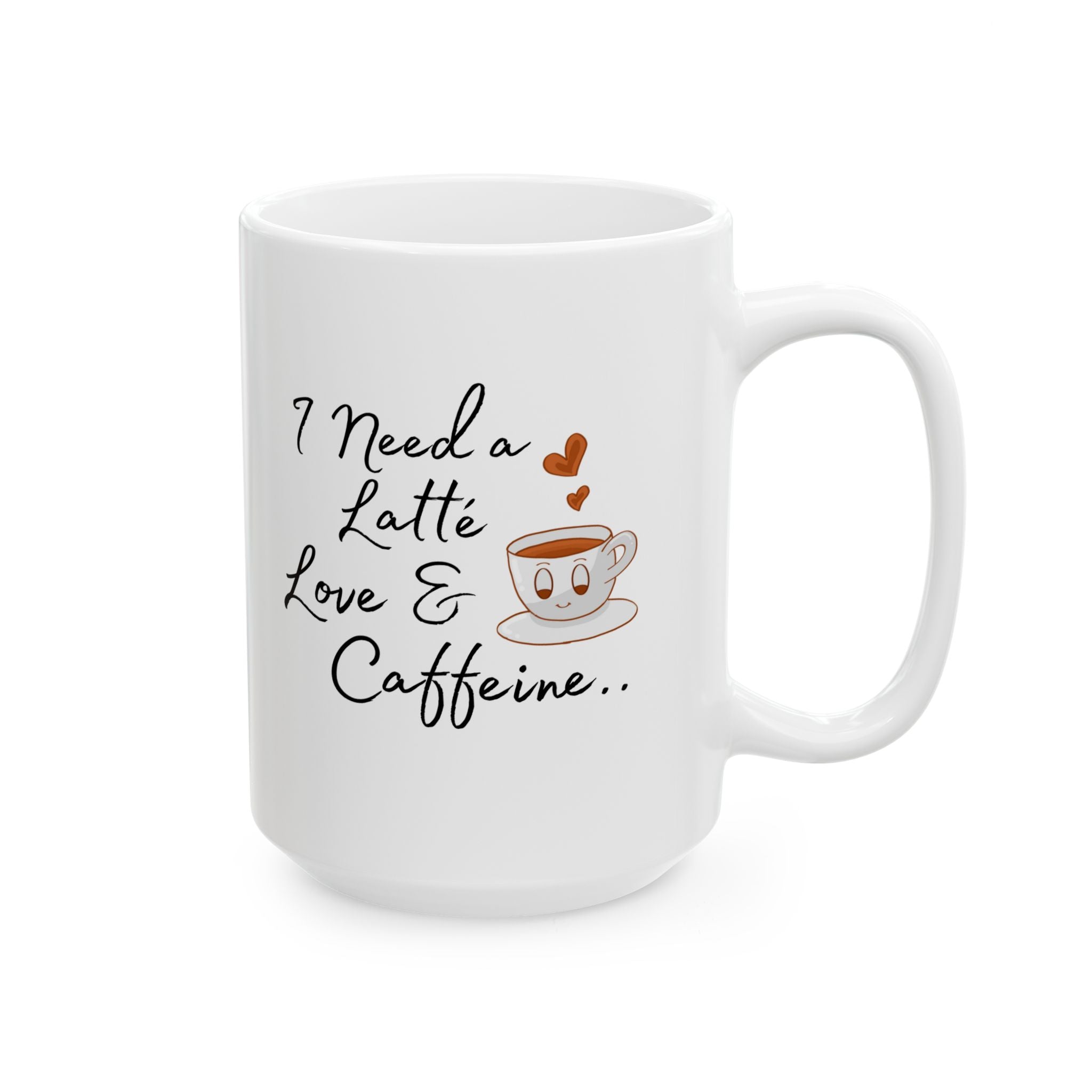 Latté Lover's Ceramic Mug, Gift for Friends, Funny Mug, Love for Caffeine, Personalized Drinkware, Perfect for Every Occasion!