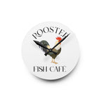 Rooster Fish Café Acrylic Wall Clock - Rustic Farmhouse Home Décor