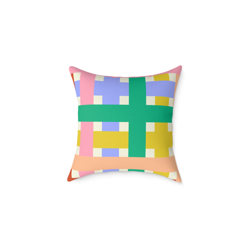 Colorful Square Poly Canvas Pillow
