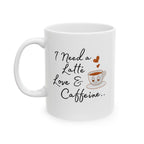 Linda taza de cerámica para amantes del café, regalo para amigos, taza divertida, amor por la cafeína, bebida personalizada, ¡perfecta para cada ocasión!