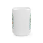 White mug with a design on a white background