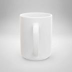 White ceramic mug on a white background