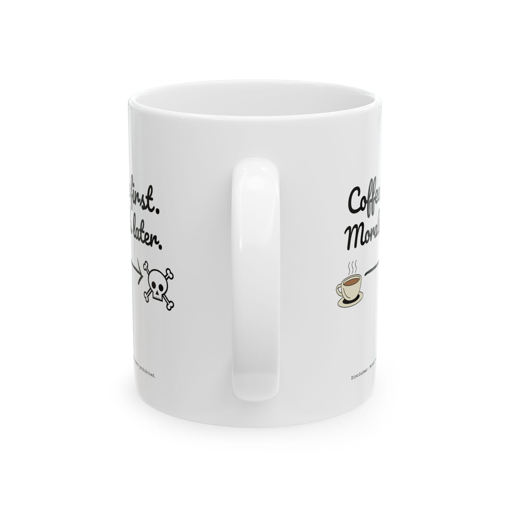 Taza de regalo única con descargo de responsabilidad para los amantes del café.