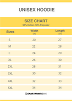 Grey Hoodie Size Chart
