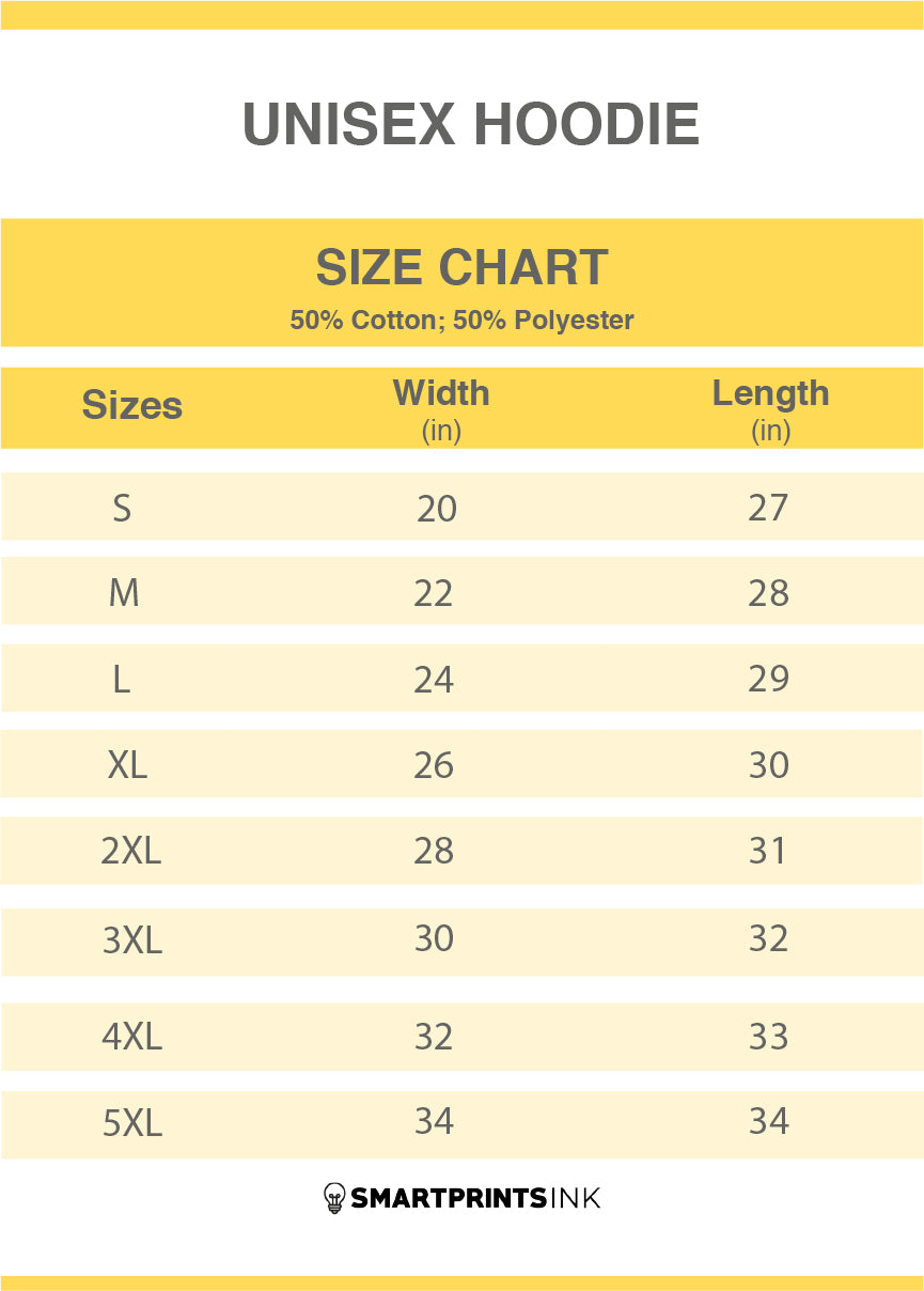 Grey Hoodie Size Chart