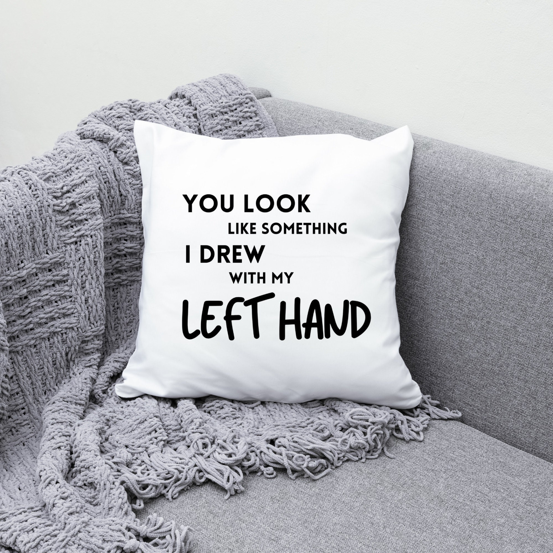 Humorous Quote White Square Pillow