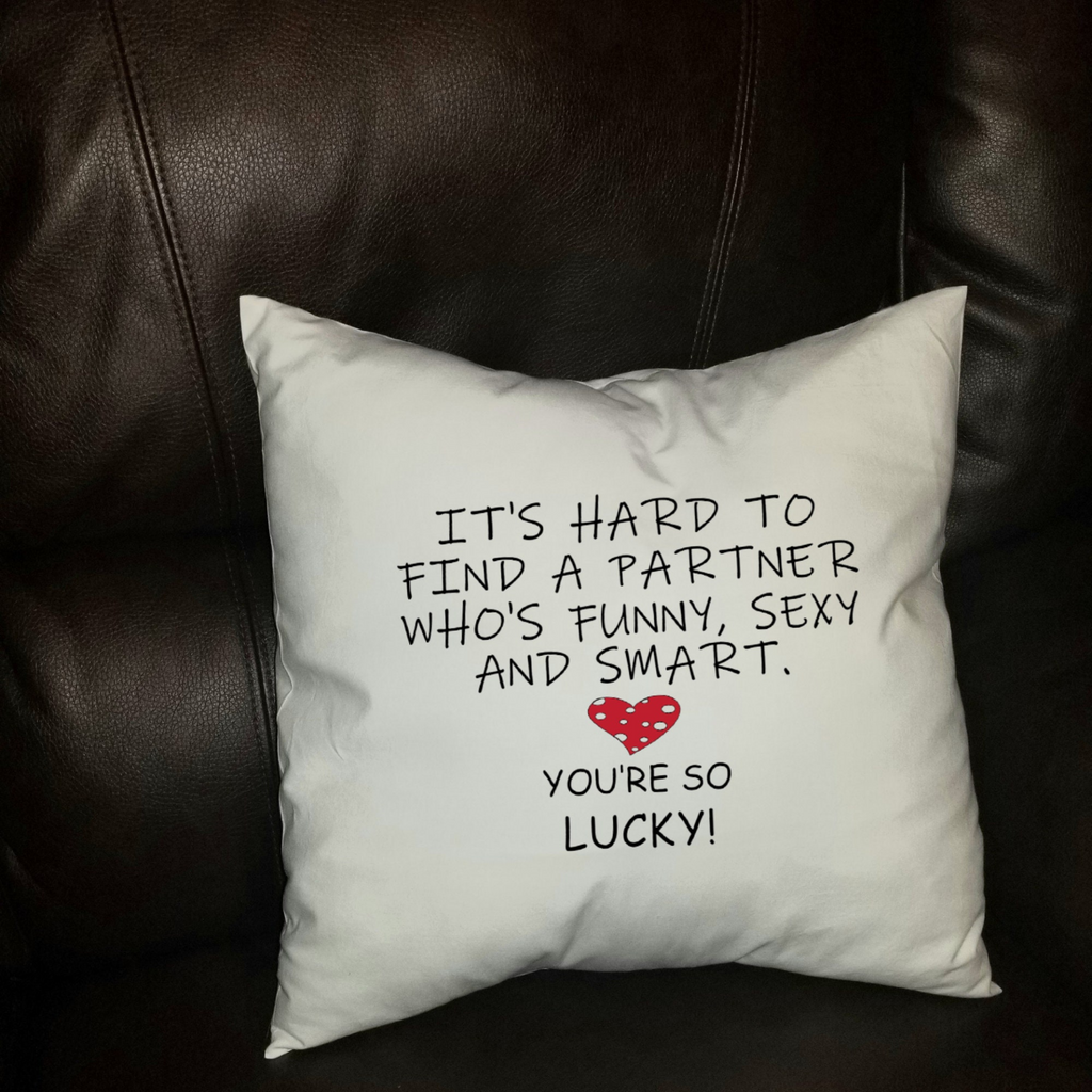 Valentine’s Day Gift, White Funny Pillow Cover