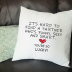Pillow Cover Gift for Couples, White Pillow Cover