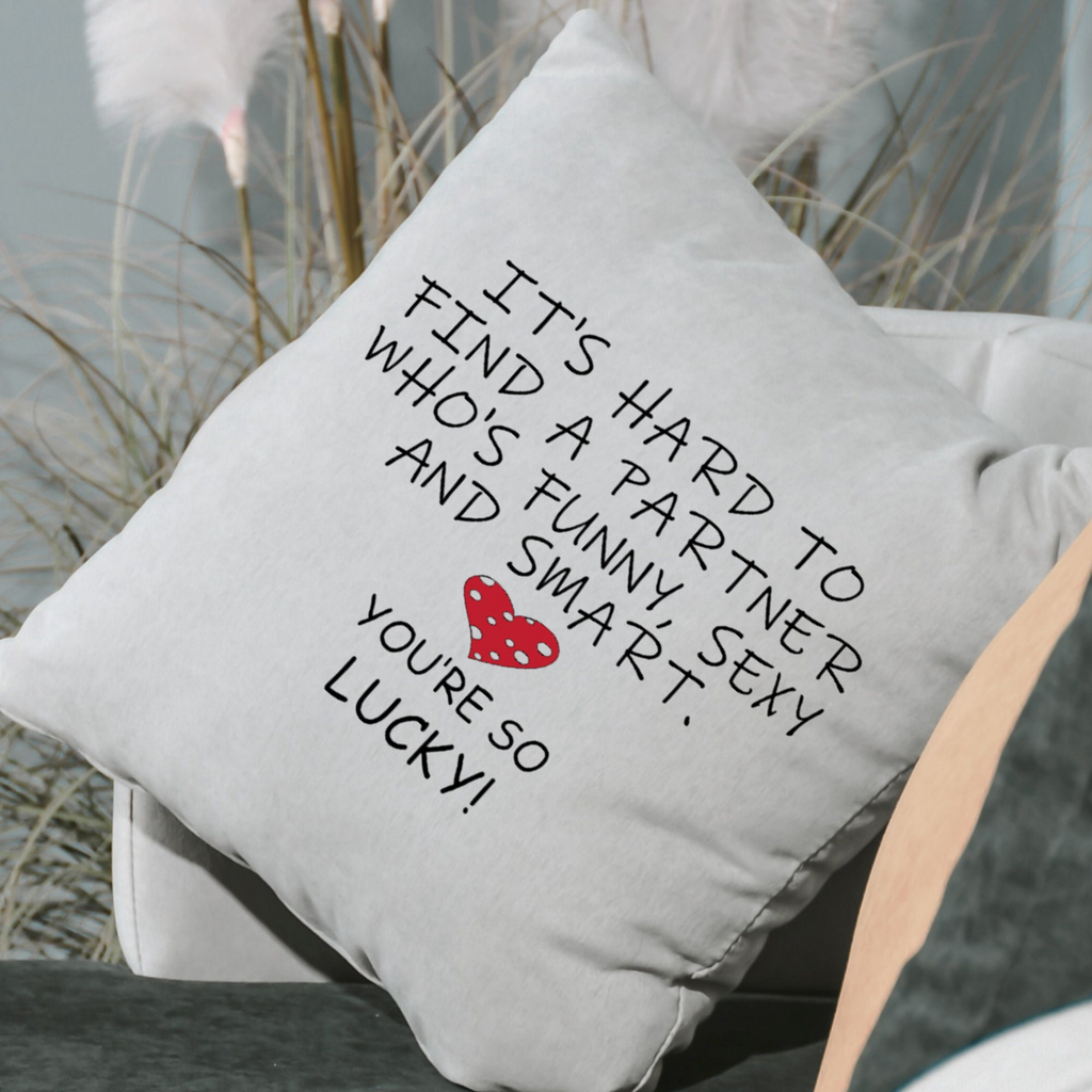 Funny Quote Gift for Lovers, Grey Pillow Cover