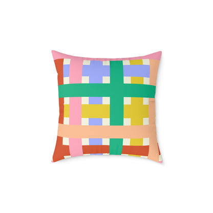 Colorful Square Poly Canvas Pillow