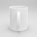 White ceramic mug on a white background