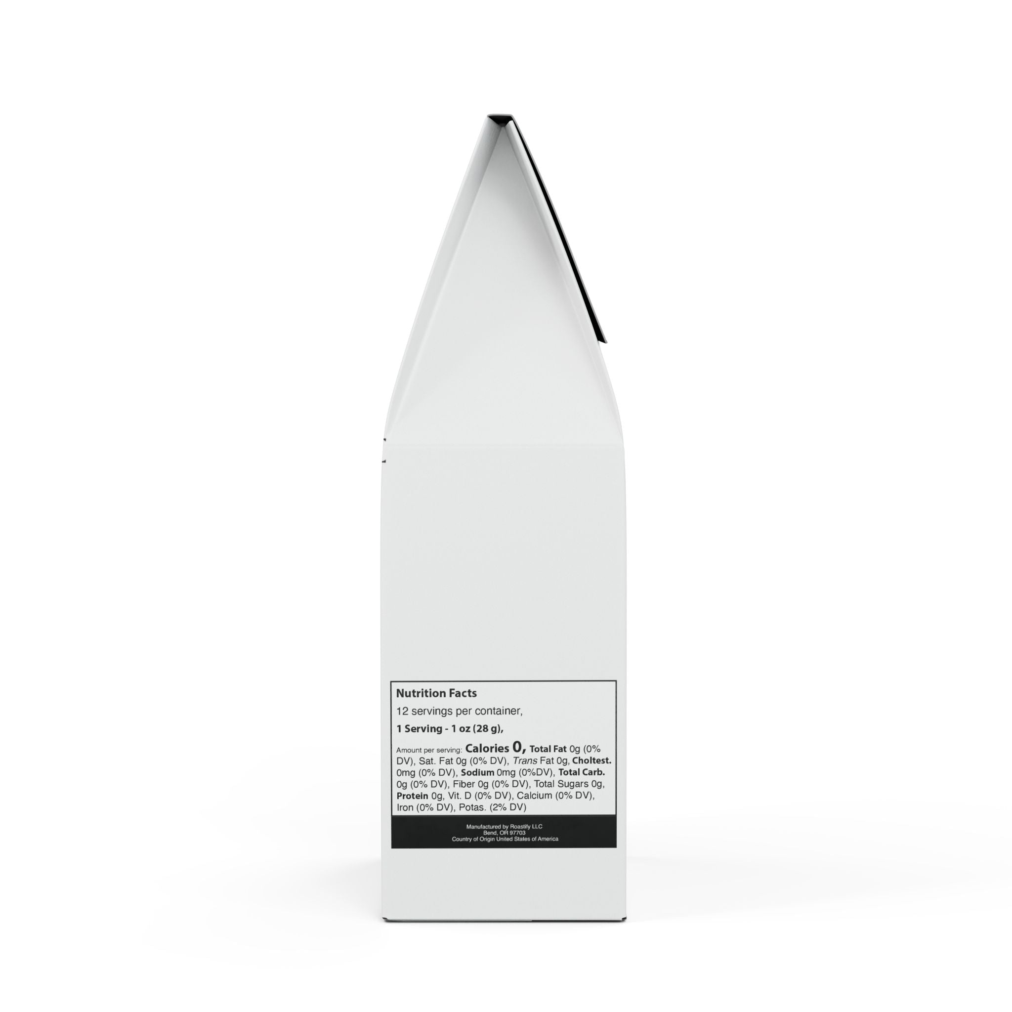 Product packaging with nutritional information on a white background