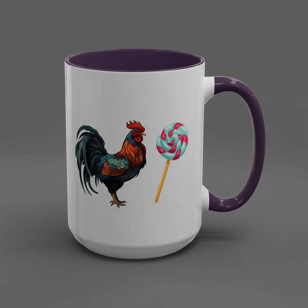 Taza de café con forma de gallo de colores