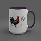 Taza de café con forma de gallo de colores