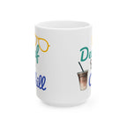 Taza de cerámica descafeinada y refrescante con cita divertida para los amantes del café