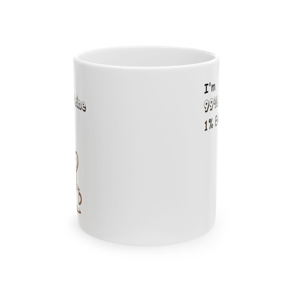Taza de cerámica: Divertida taza con un 99 % de café y un 1 % de maldad para amantes del café, regalo para fanáticos de las comedias, inauguración de la casa, cumpleaños, humor de oficina.