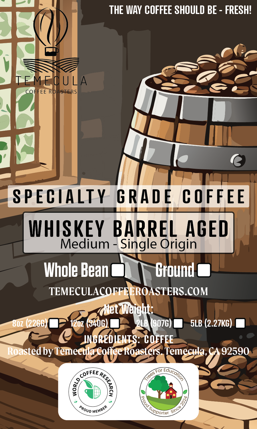 Whiskey Barrel Aged Coffee - Guatemala